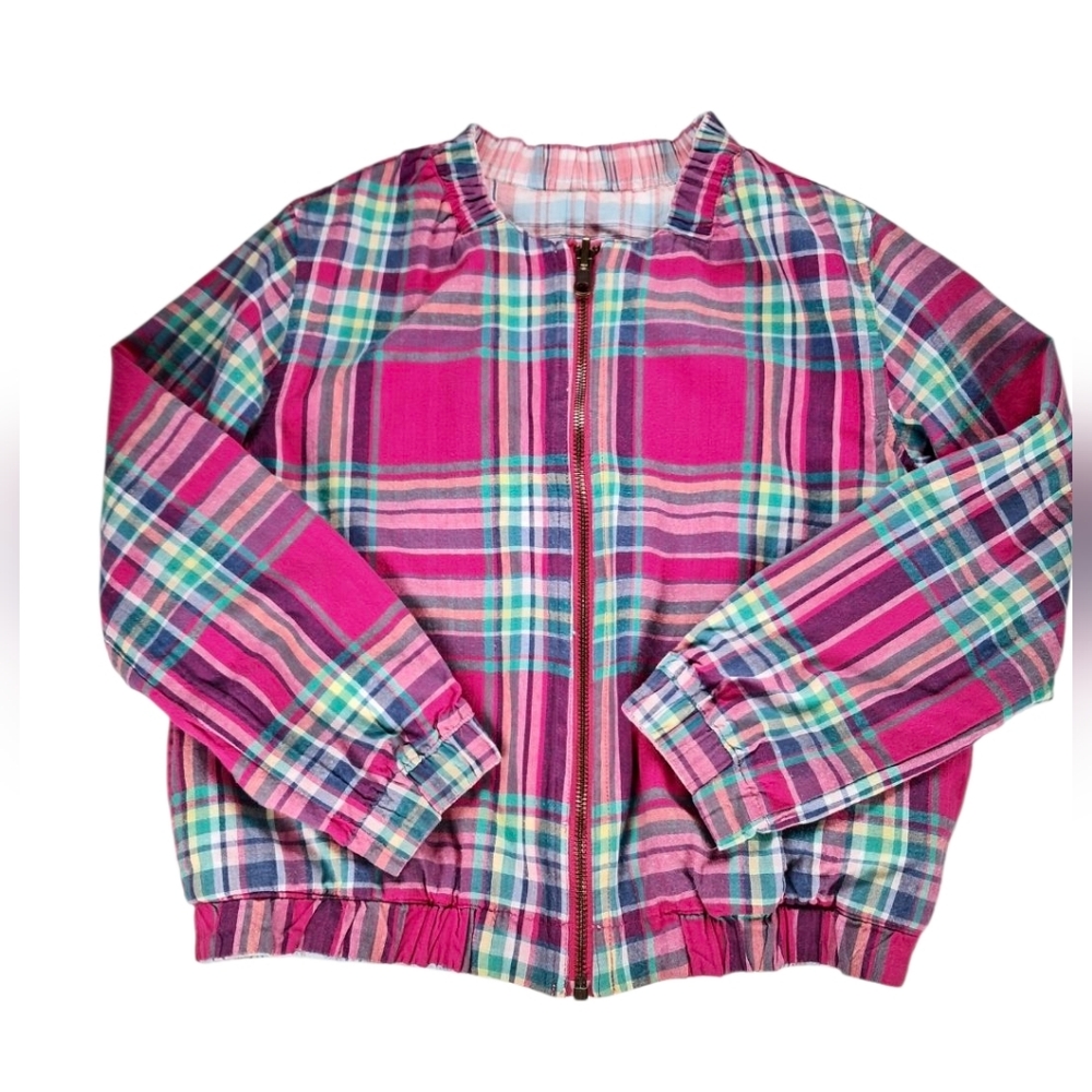 Tea Collection Reversible Plaid Jacket Girl's Size L